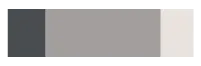 "Light grey scandi simplicity" colour palette swatch in dark grey, mid-grey, and off-white.