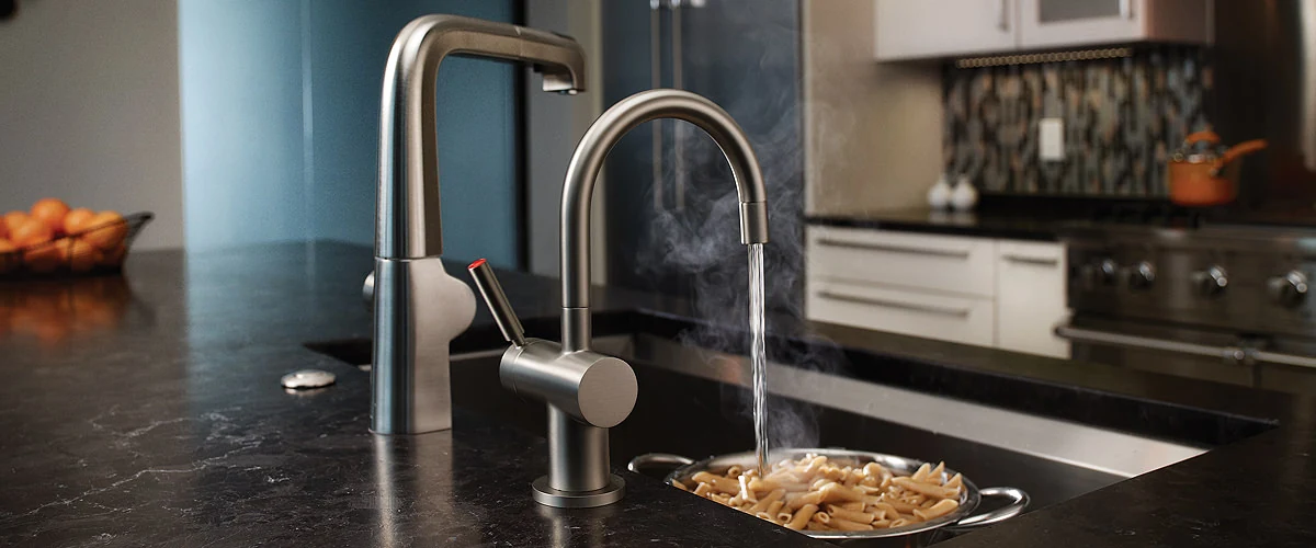 cold and hot water faucets
