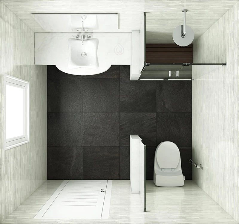 Square Bathroom Layout