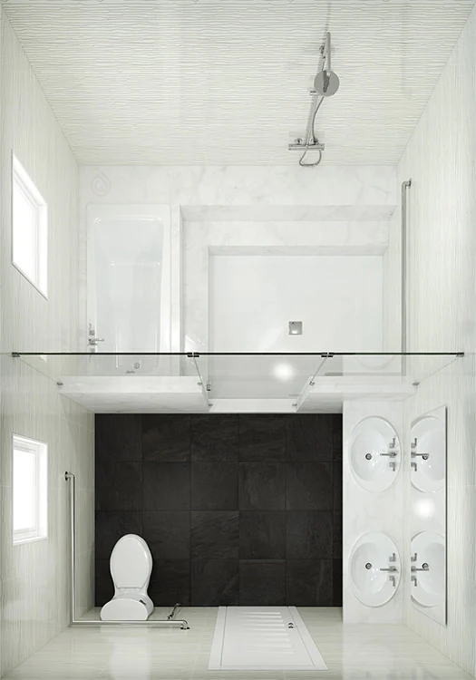 Square Bathroom Layout