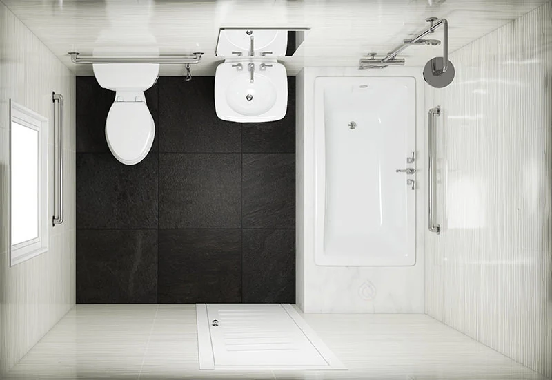 Square Small Bathroom Layout