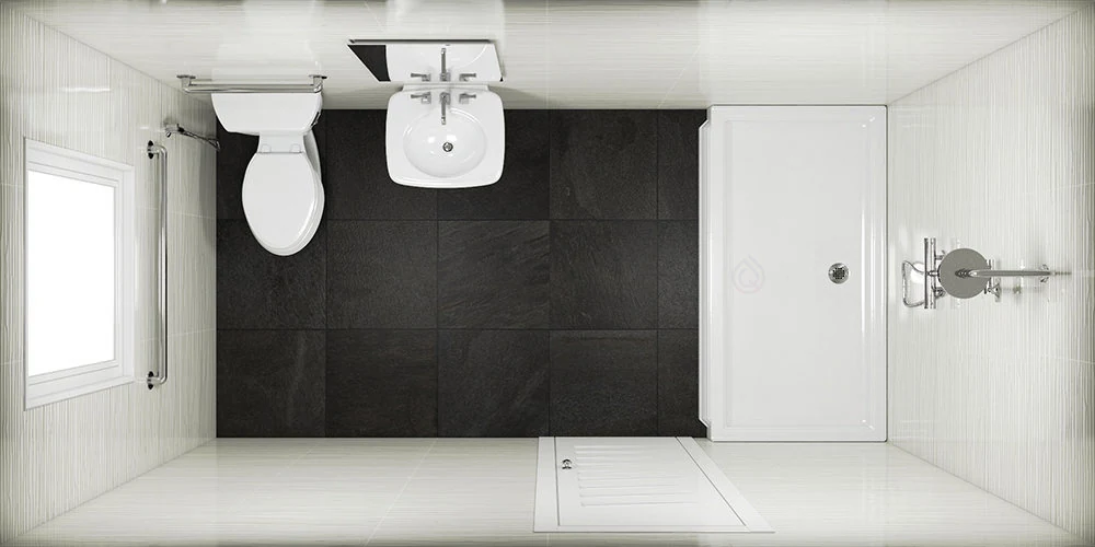 Rectangle Small Bathroom Layout