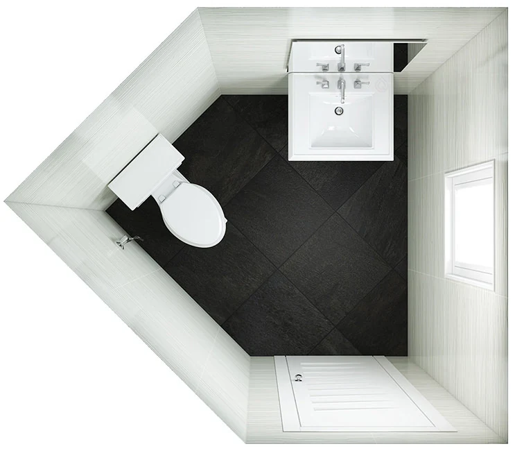 Cornered Bathroom Layout