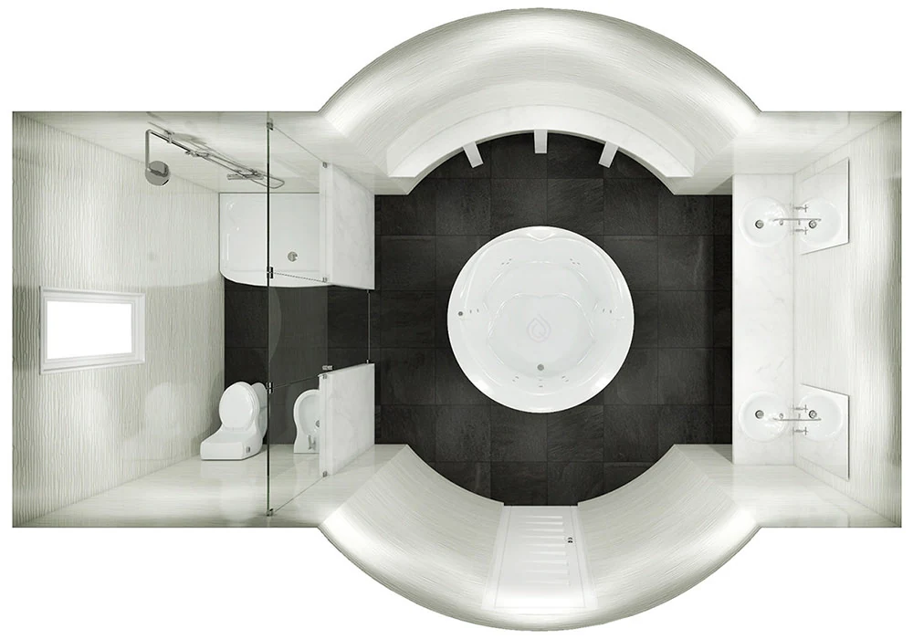 Round Bathroom Layout