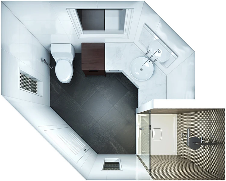Corner Bthroom Layout