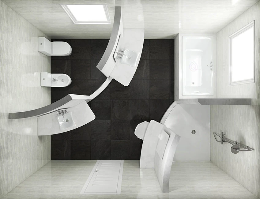 Rectangle Bathroom Layout