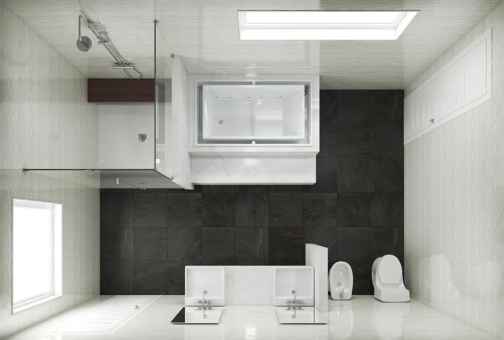 Bathroom Layout with Shower Enclosure and Bath Tub