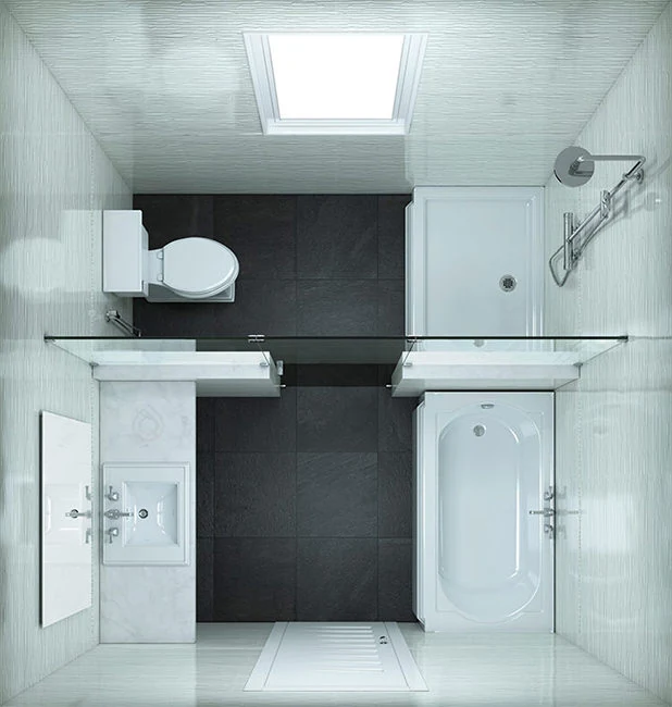 Square Small Bathroom Layout