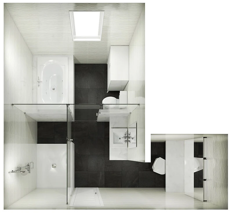 L-Shape Bathroom Layout