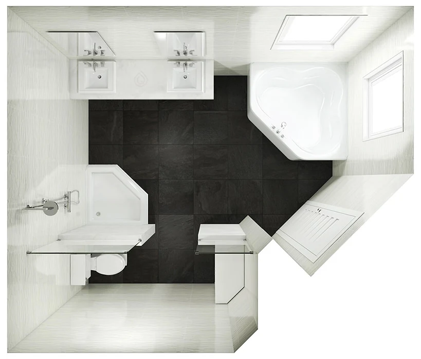 Corner Bathroom Layout