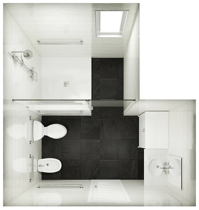 L Shape Bathroom Layout