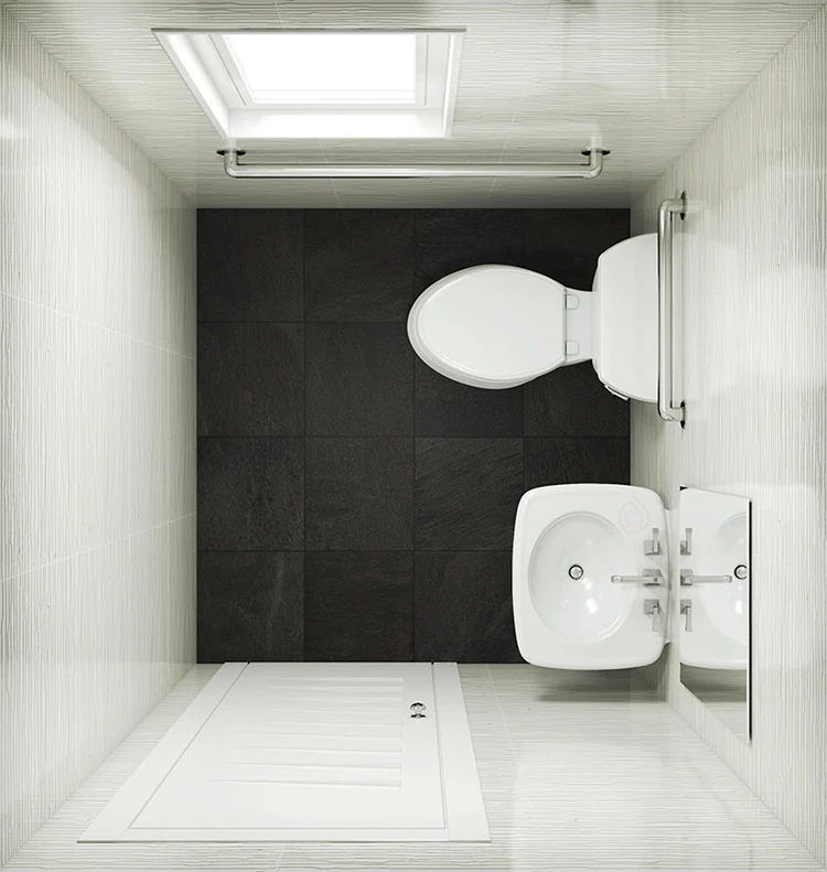 Small Claokroom Layout with Basin and WC