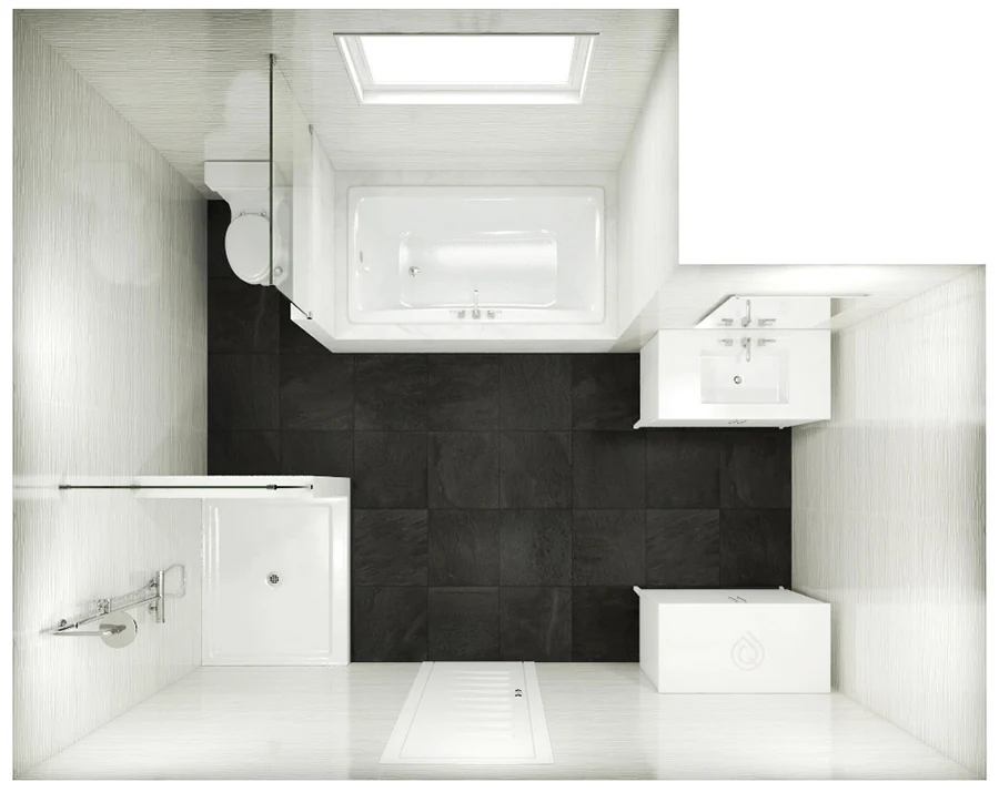 L Shape Bathroom Layout