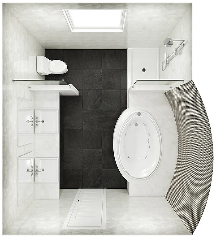 Extra Large Bathroom Layout with Large Bath
