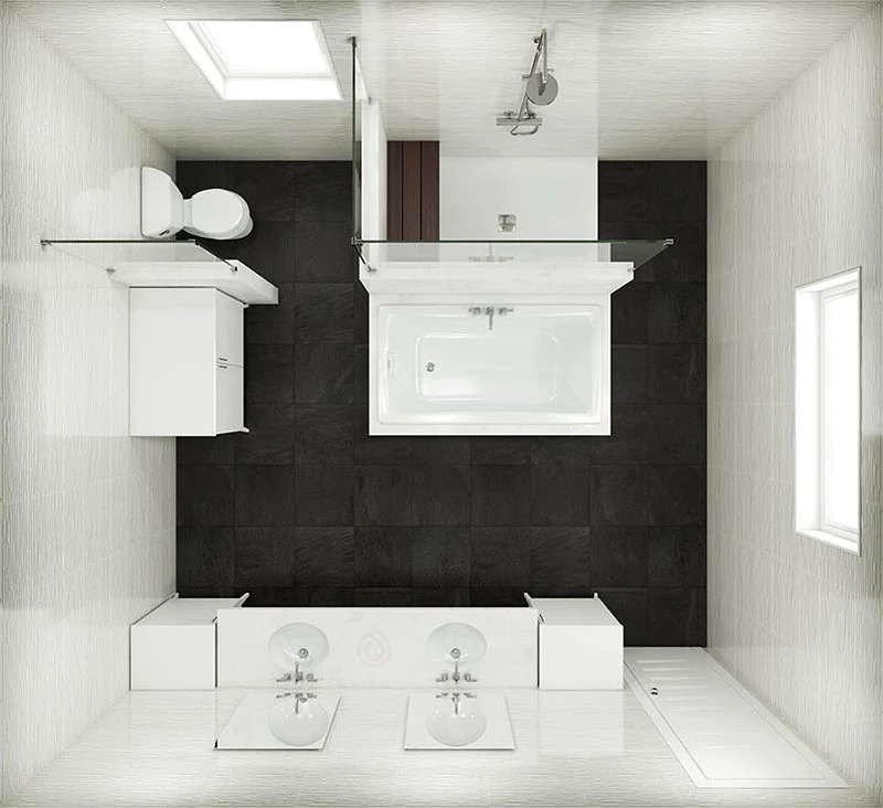 Square Bathroom Layout
