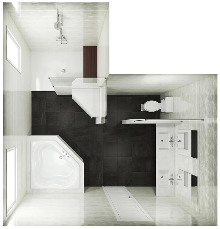 L Shape Bathroom Layout