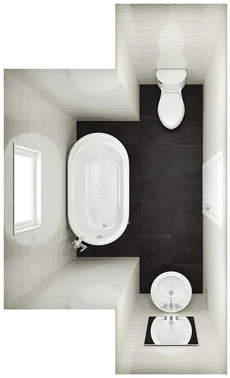 T Shape Bathroom Layout