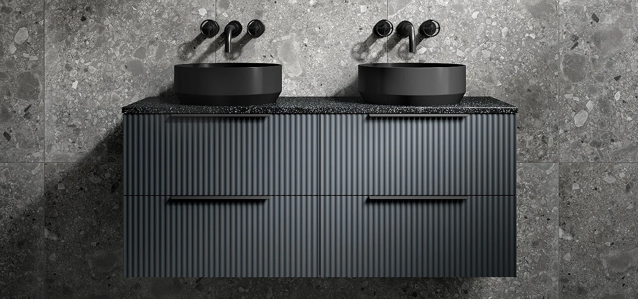 Black vanity unit