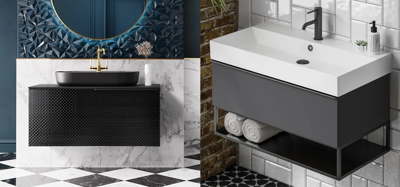 Black vanity unit