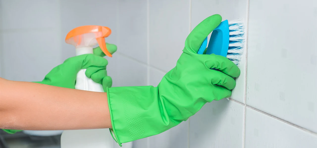 Use Cleaning agents meant for tiles/glass