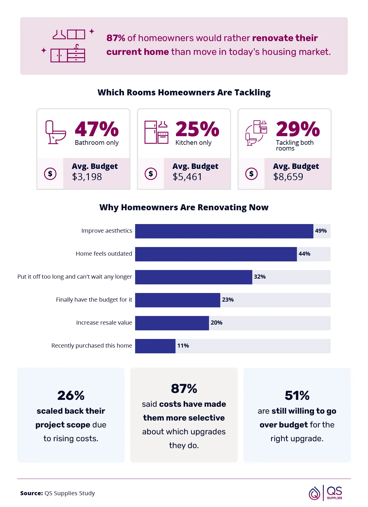 Infographic showing homeowner renovation trends.