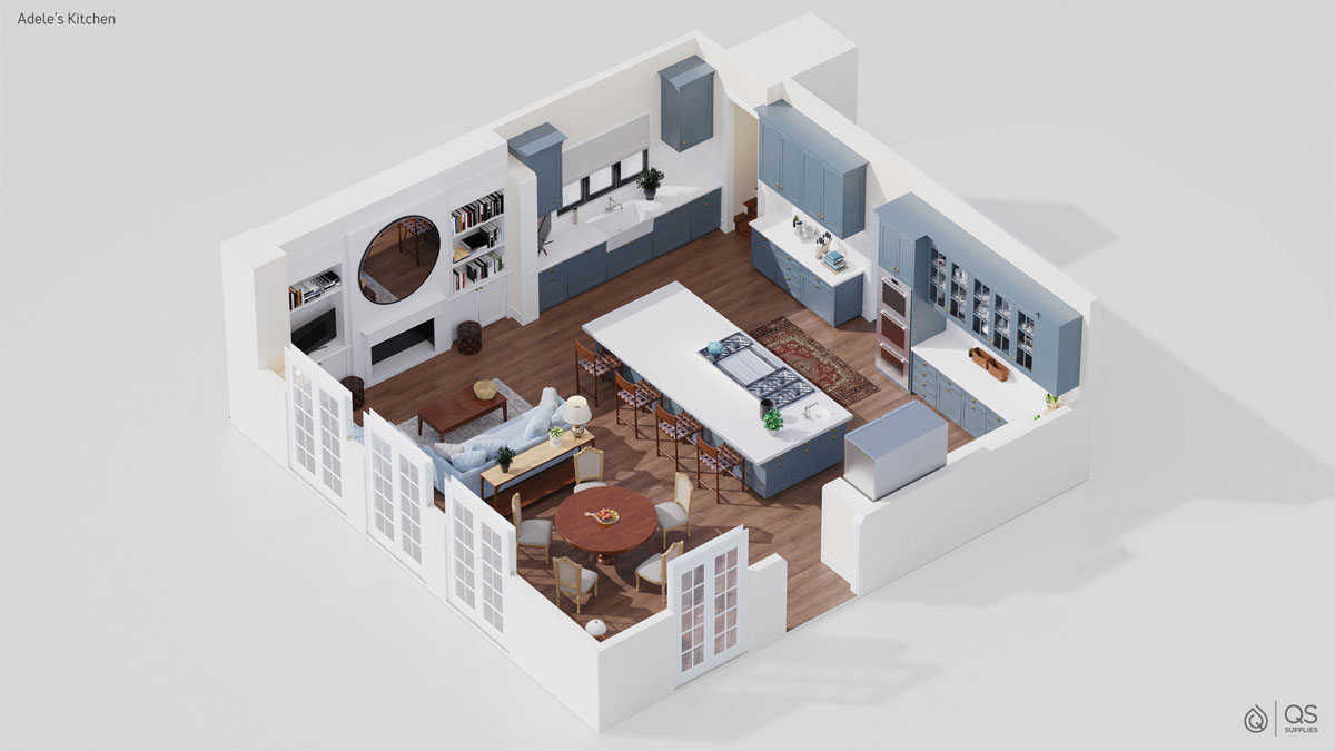 3D Floor Plan Render - Adele