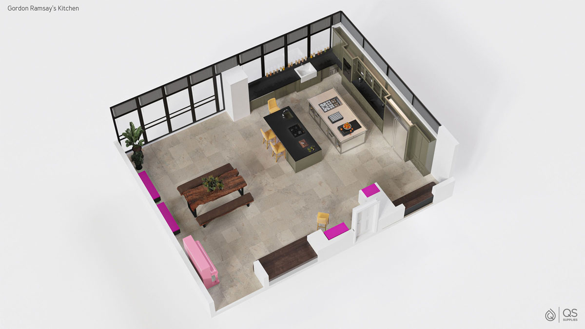 3D Floor Plan Render - Gordon Ramsay