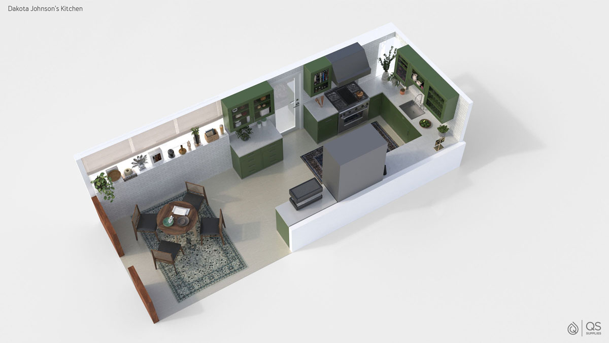 3D Floor Plan Render - Dakota Johnson