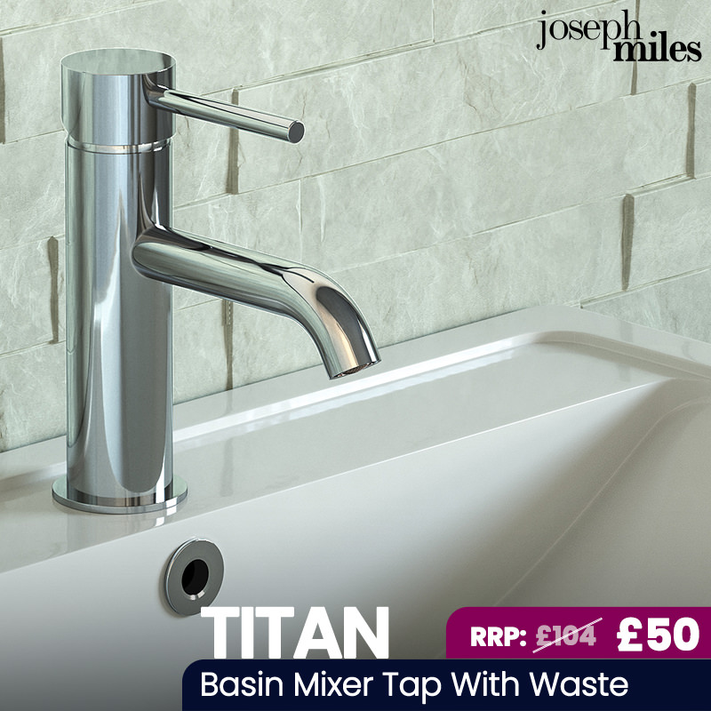 Joseph Miles Titan Flow Stick Lever Mono Basin Mixer Tap with Sprung Waste