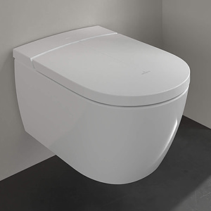  Villeroy And Boch Vi-Clean I200 Wall Mounted Rimless Shower Toilet With Seat And Cover