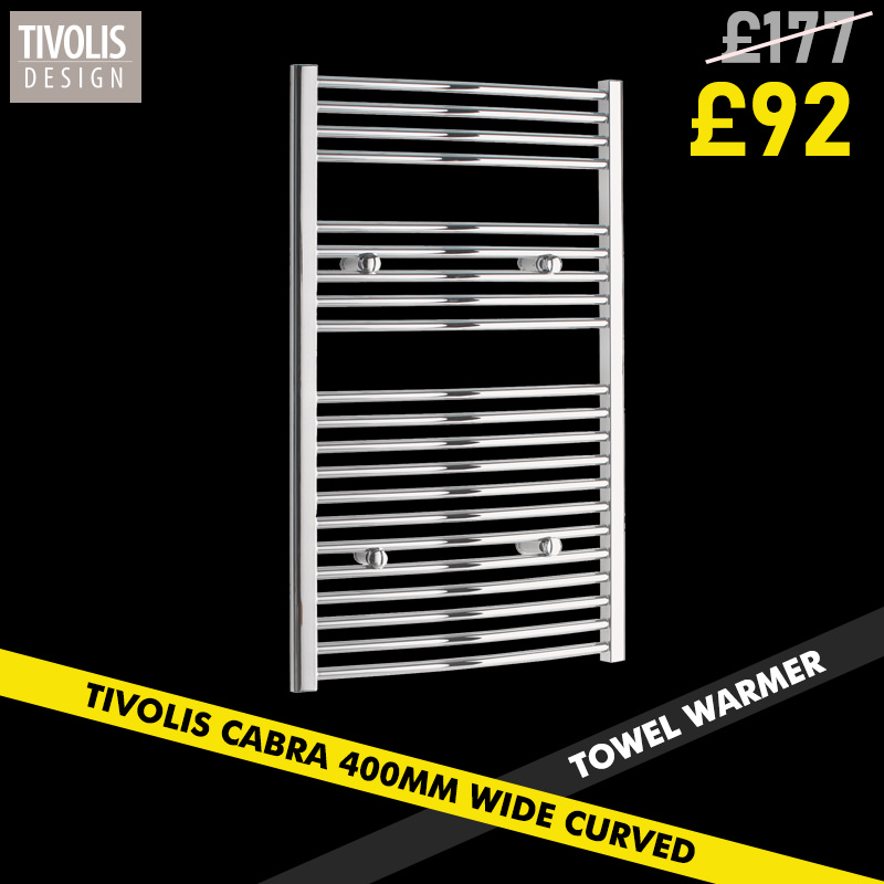 Tivolis Cabra 400mm Wide Curved Towel Warmer