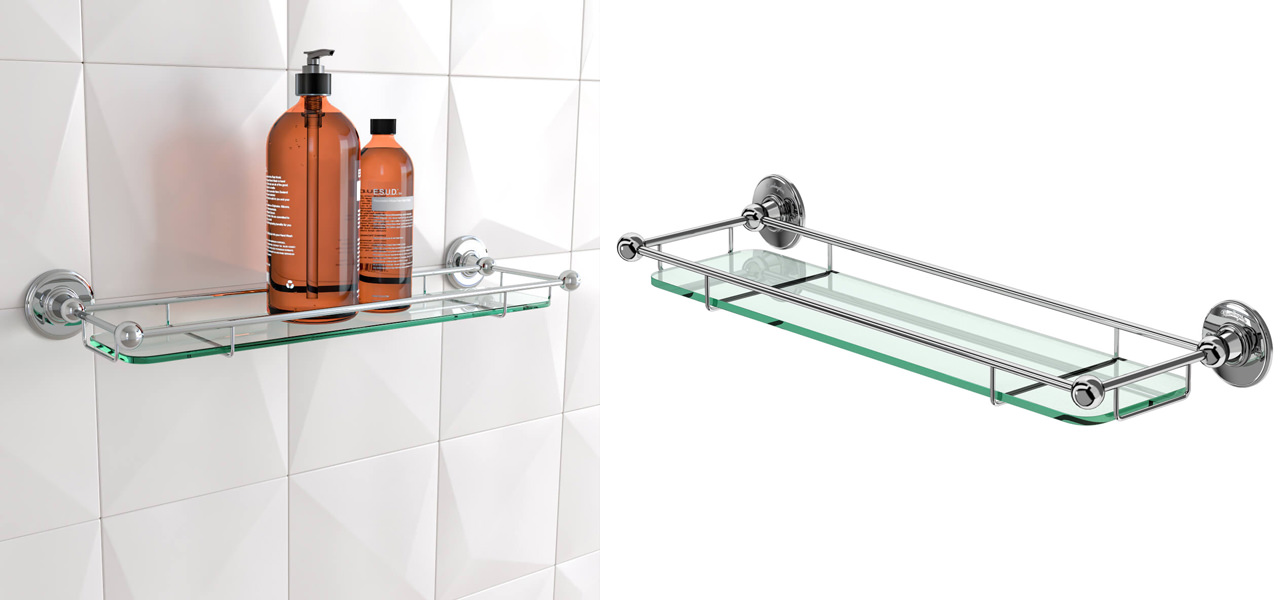 Burlington Shelf With Chrome Plated Railing - A18 CHR