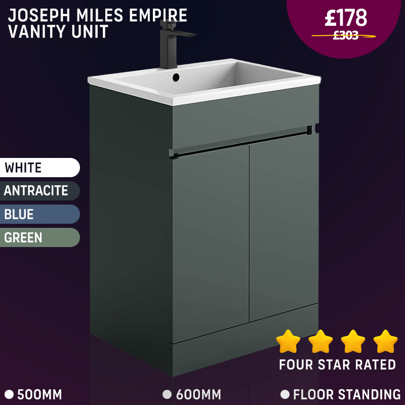 Joseph Miles Empire 2 Door Floor Standing 810mm High Vanity Unit