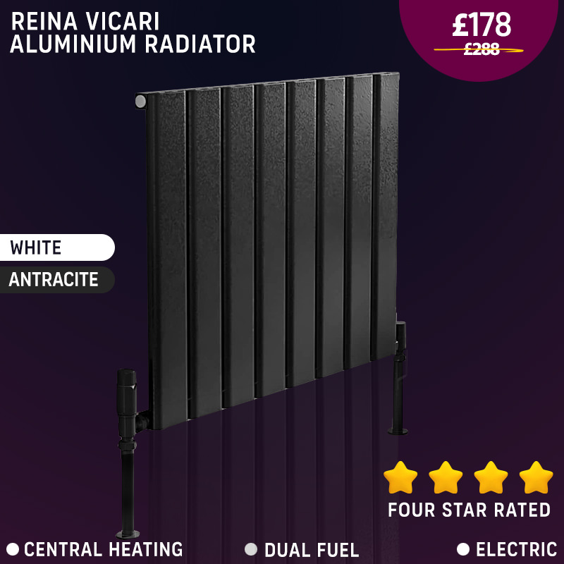 Reina Vicari 600mm High Single Horizontal Aluminium Radiator