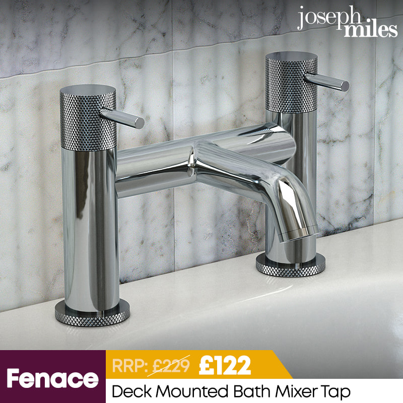 Joseph Miles Fenace Contemporary Deck Mounted Bath Mixer Tap - Stick Handles