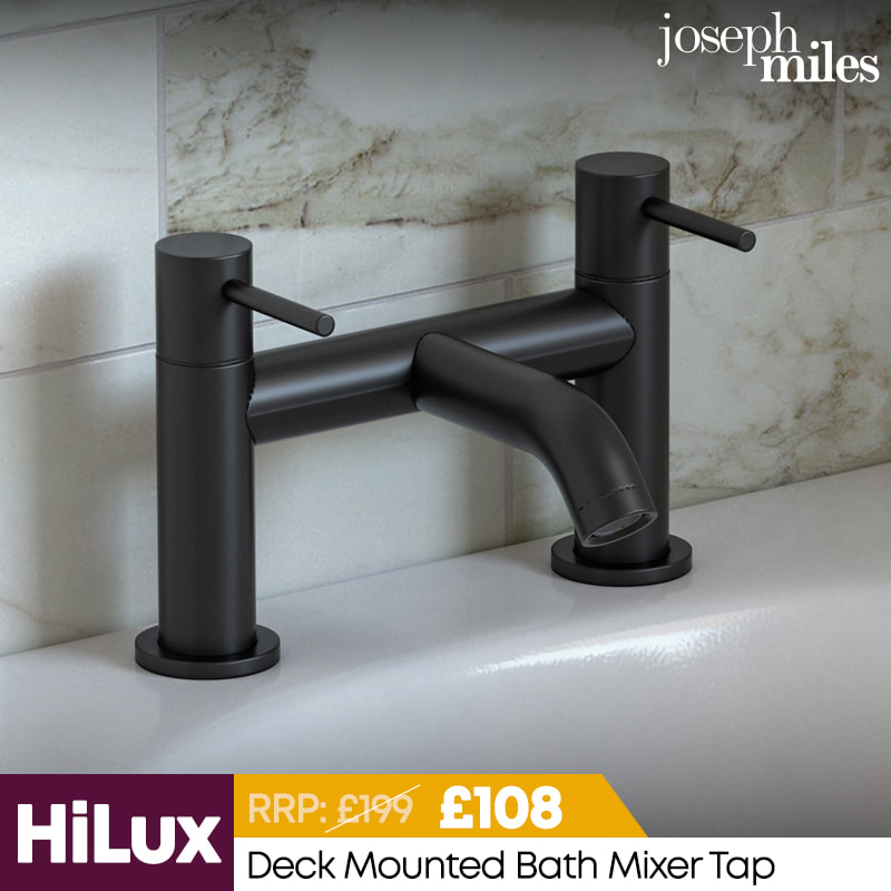 Joseph Miles HiLux Contemporary Deck Mounted Bath Mixer Tap - Stick Handles