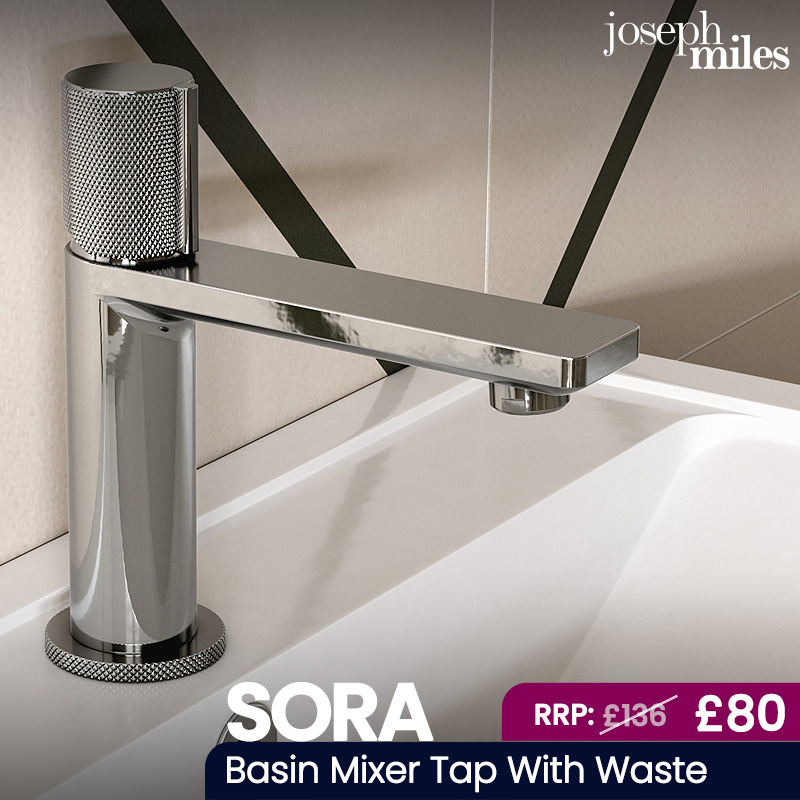 Joseph Miles Sora Knurled Handle Mono Basin Mixer Tap With Sprung Waste