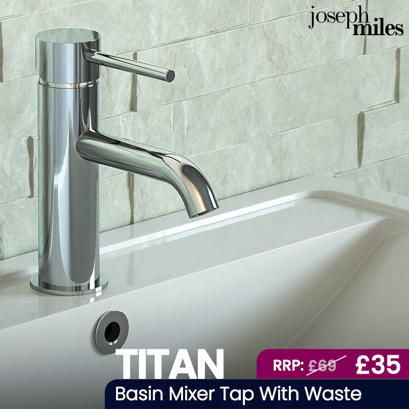 Joseph Miles Titan Flow Mono Basin Mixer Tap With Sprung Waste