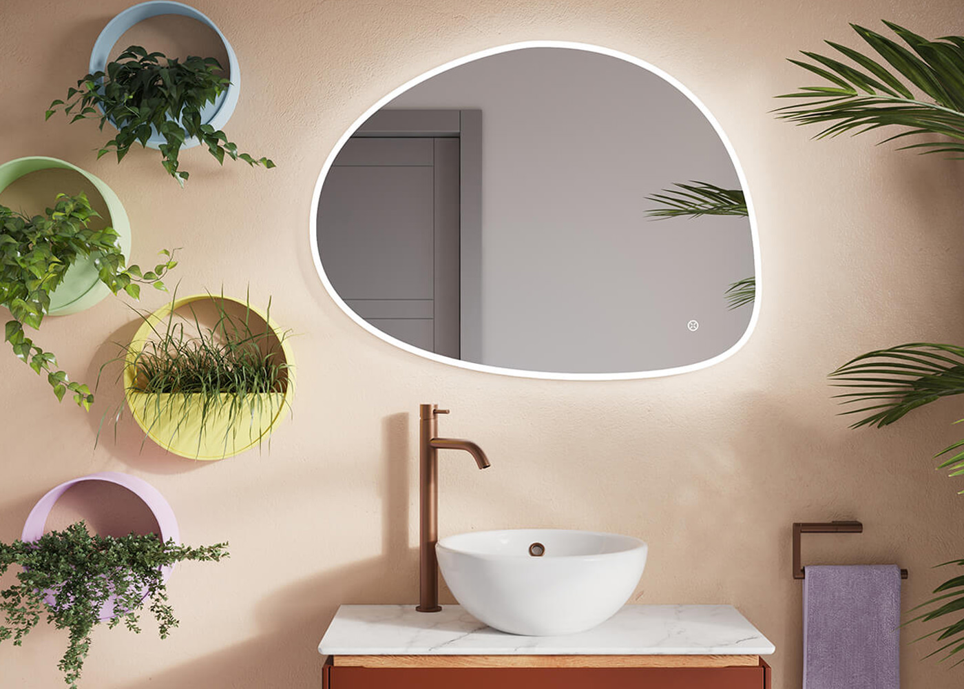 Assymmetrical LED Mirror