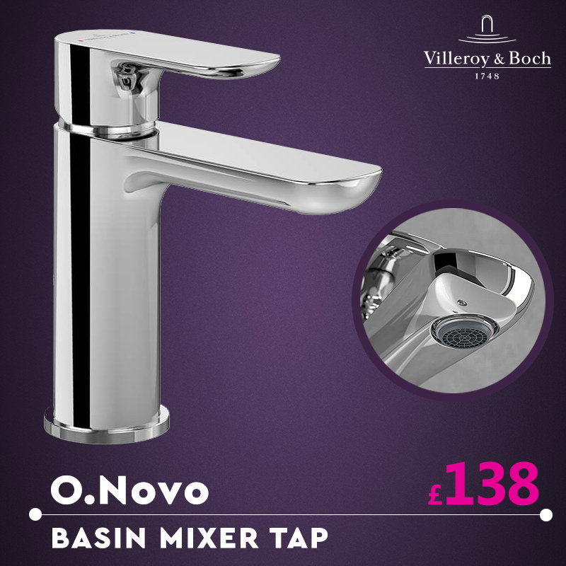 Villeroy And Boch O.Novo Deck Mounted Chrome Basin Mixer Tap