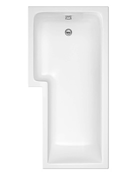 QS Basics L-Shaped Square Left Hand Shower Bath