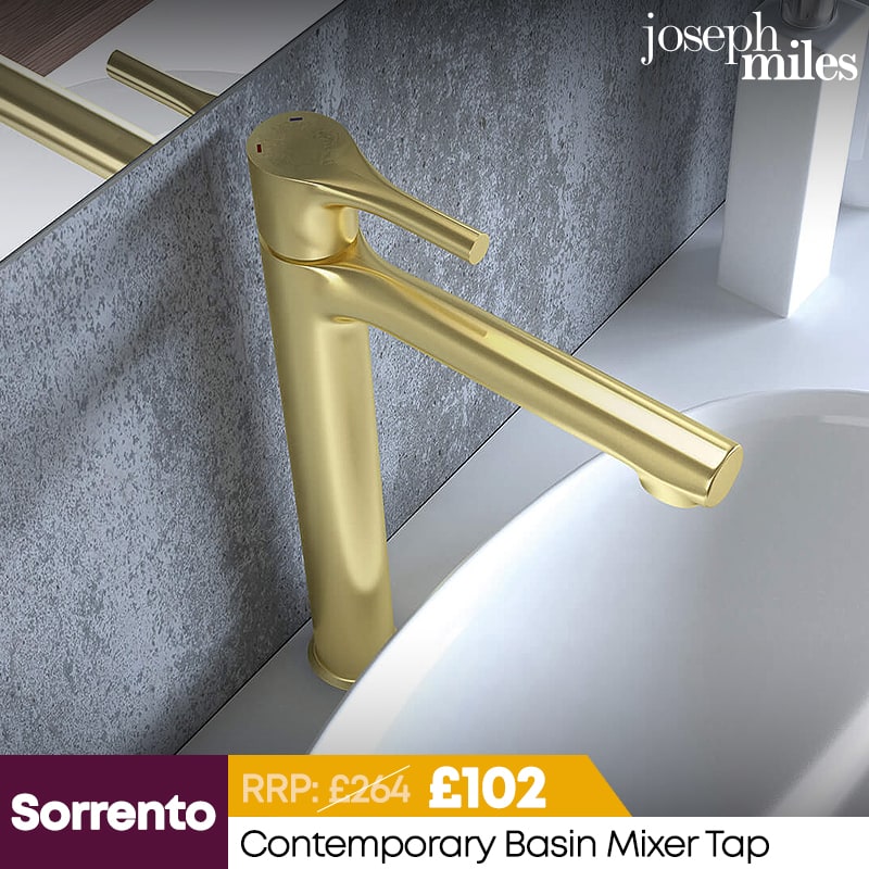 RAK Sorrento Contemporary Deck Mounted Basin Mixer Tap - Stick Lever Handle