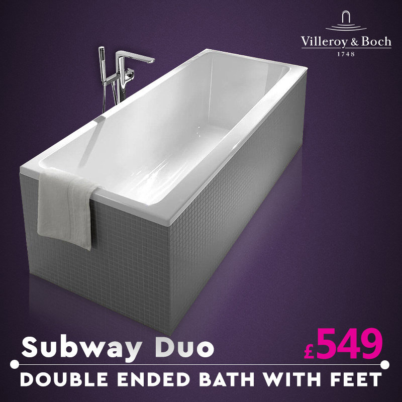 Villeroy And Boch Subway Duo Rectangular Double Ended Bath With Feet