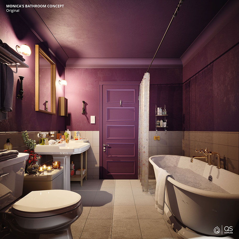The One Where Monica Redesigns Her Bathroom - Art Deco Top View Original