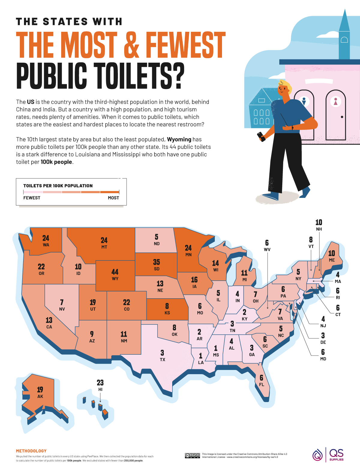 The Public Toilet Index US States Map