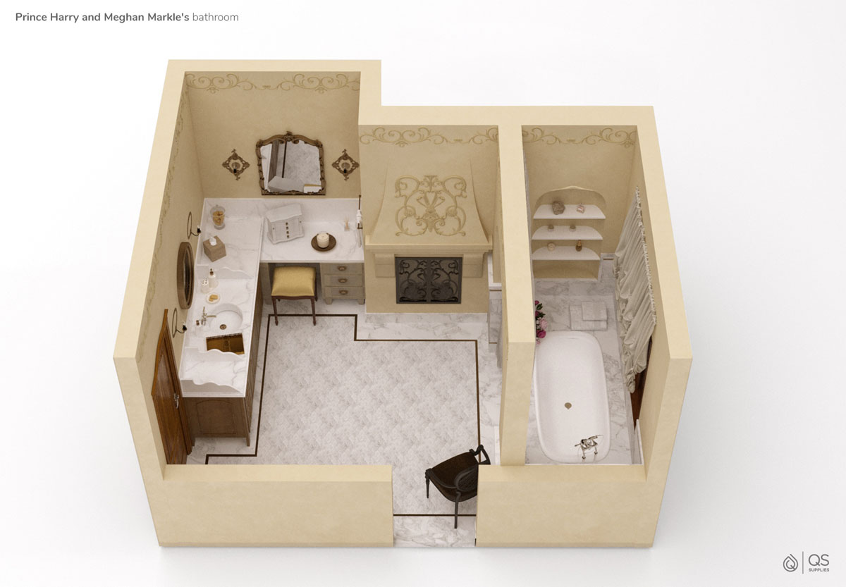 Prince Harry & Meghan Markle Bathroom's Top View