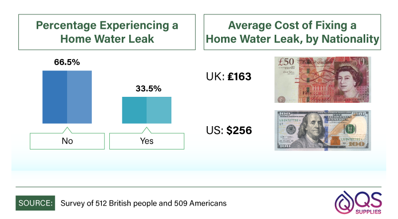 Percentage of respondents experiencing a water leak.